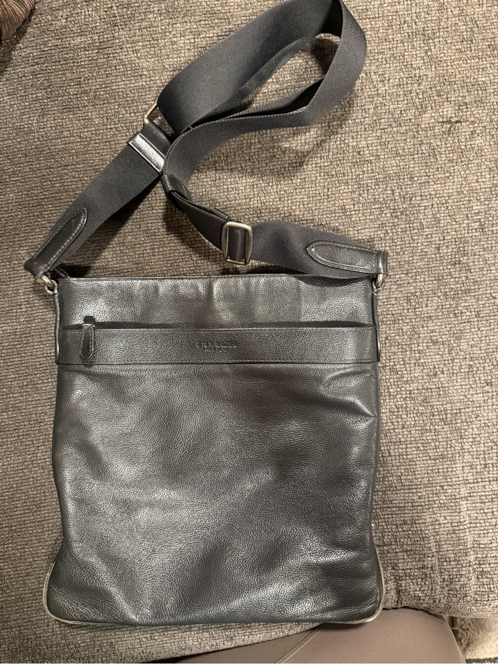 Coach Men's Black Leather Crossbody Shoulder Bag